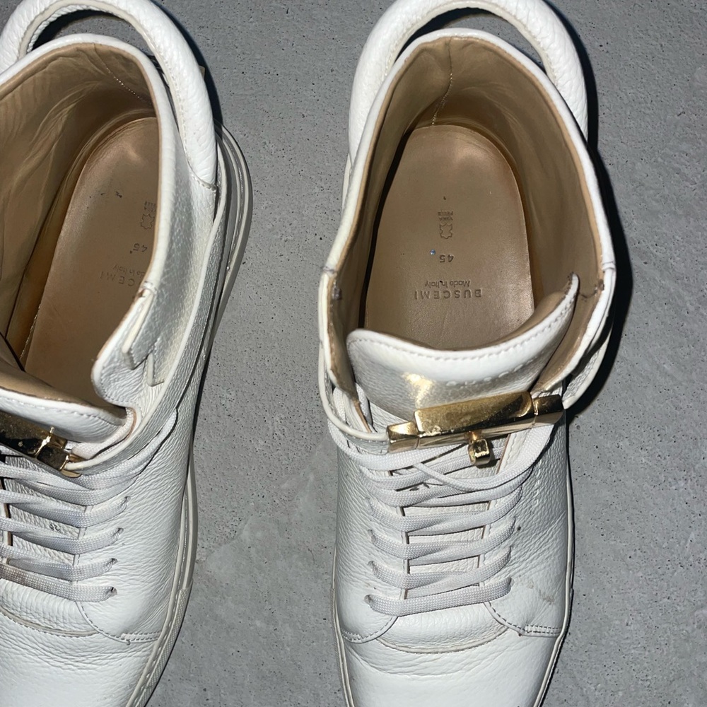 Buscemi Ivory High-Tops with Gold Detail